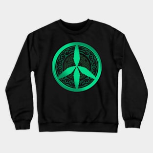 Celtic Weed Leaf Peace Symbol Crewneck Sweatshirt